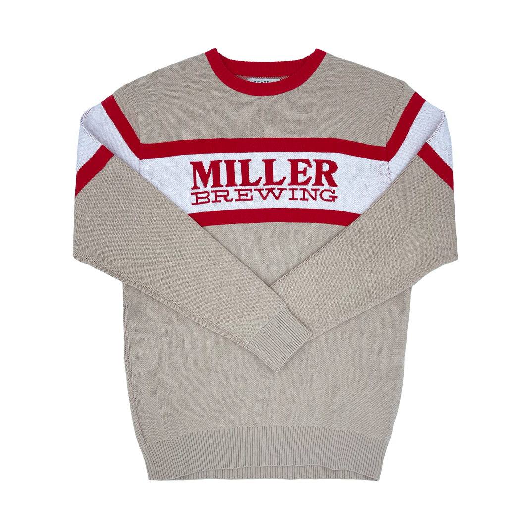MILLER BREWING STRIPED SWEATER