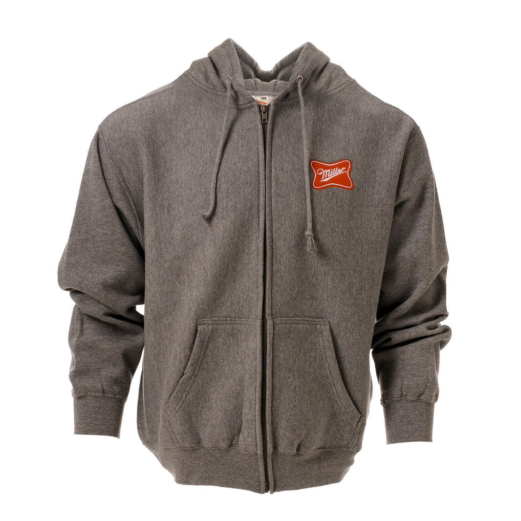 MILLER GRAY UNISEX ZIP HOODIE