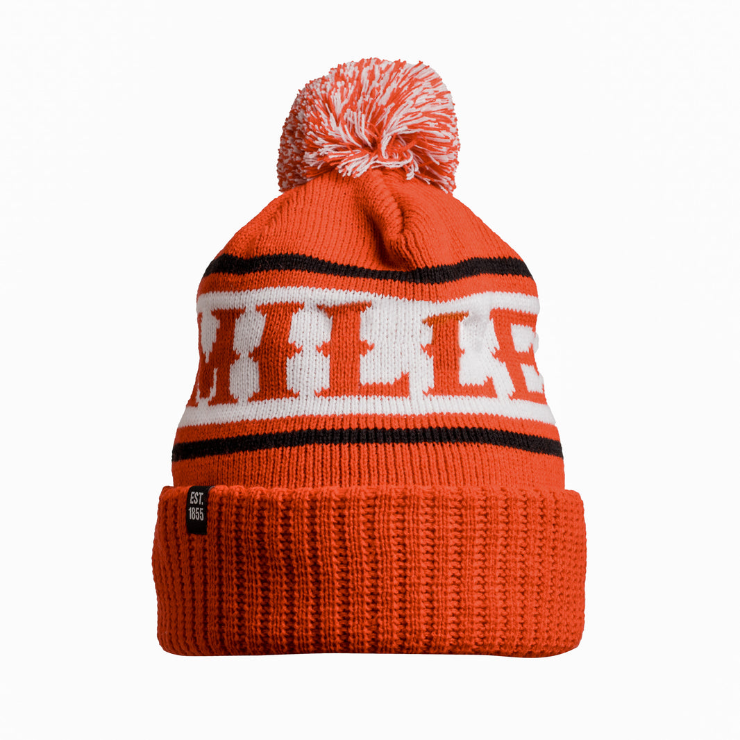 MILLER RED POM BEANIE